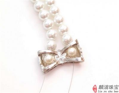 可爱优雅的蝴蝶结珍珠项链制作教程插图3